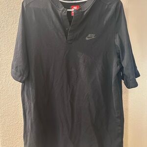 Nike Men's Black Henley Polo Shirt